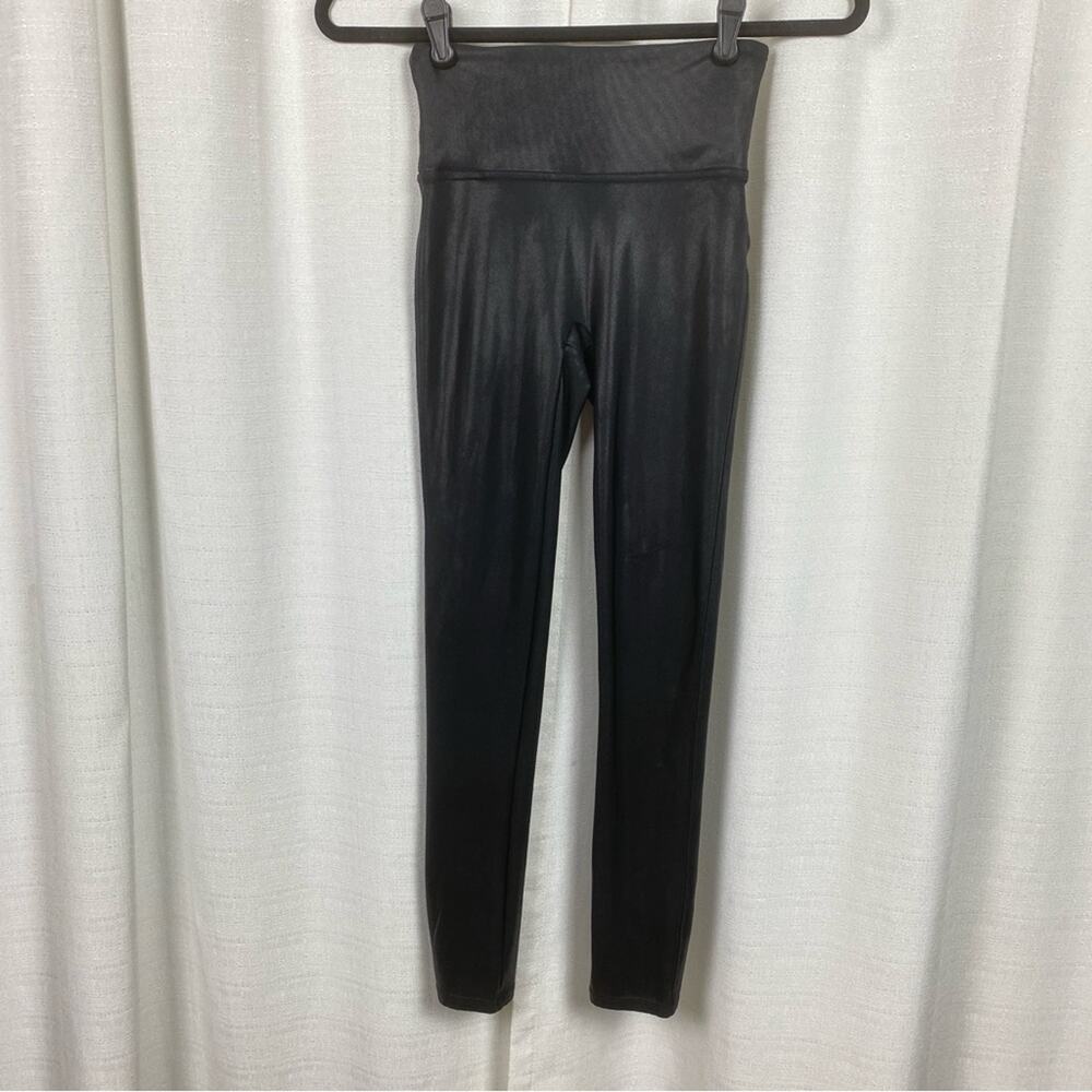 Spanx Black Faux Leather Leggings Sz.S Petite